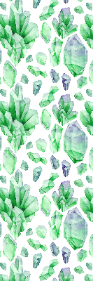 Fabric roller blind for window Green crystals