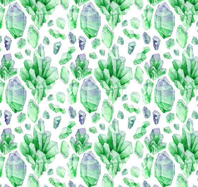 Fabric roller blind for window Green crystals