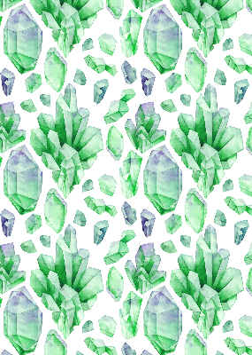 Fabric roller blind for window Green crystals