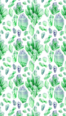 Fabric roller blind for window Green crystals
