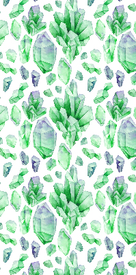 Fabric roller blind for window Green crystals