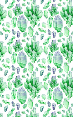 Fabric roller blind for window Green crystals