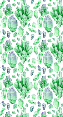 Fabric roller blind for window Green crystals