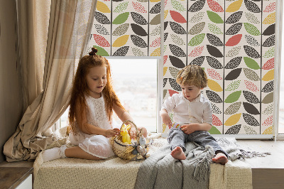 Blackout roller blind Colorful leaves
