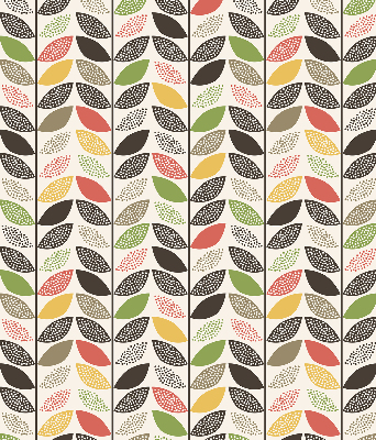 Blackout roller blind with a colorful leaves pattern