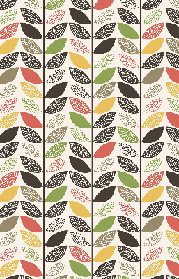 Blackout roller blind with a colorful leaves pattern