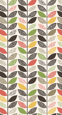 Blackout roller blind with a colorful leaves pattern