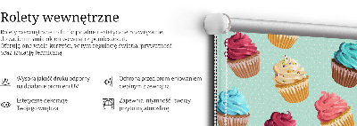 Blackout roller blind for window Cupcakes