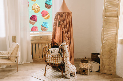 Blackout roller blind for window Cupcakes