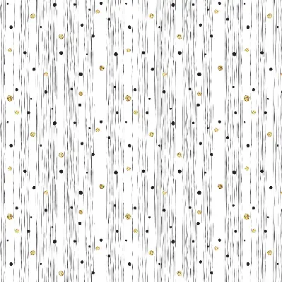 Fabric roller blind for window with stripes and dots pattern