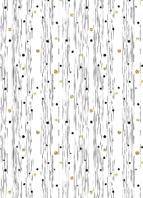 Fabric roller blind for window with stripes and dots pattern
