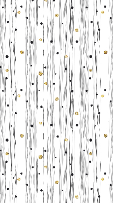 Fabric roller blind for window with stripes and dots pattern