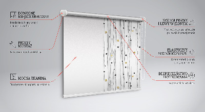 Fabric roller blind for window Stripes and dots