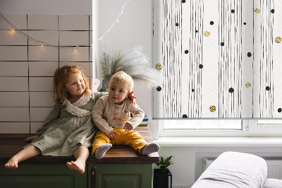 Fabric roller blind for window Stripes and dots