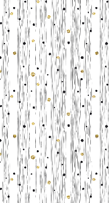 Fabric roller blind for window with stripes and dots pattern