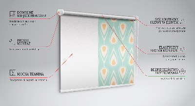 Fabric roller blind for window Colorful avocado