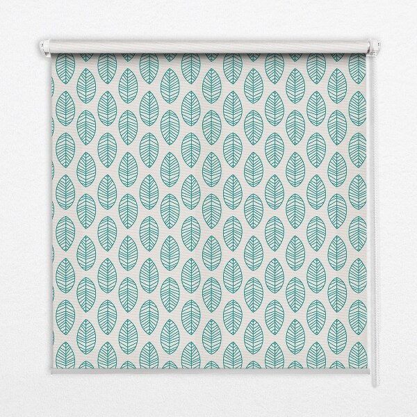 Blackout roller blind Blue leaves