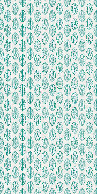 Blackout roller blind with blue leaves pattern