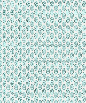 Blackout roller blind with blue leaves pattern