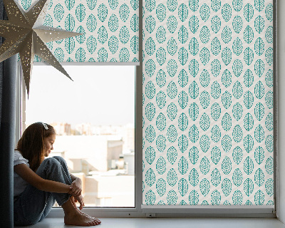 Blackout roller blind Blue leaves