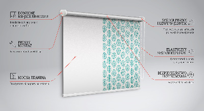 Blackout roller blind Blue leaves