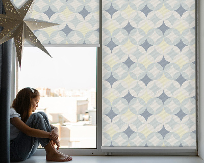 Fabric roller blind for window with colorful stars pattern