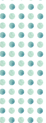 Blackout roller blind with turquoise dots on a white background