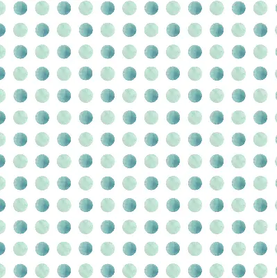 Blackout roller blind with turquoise dots on a white background
