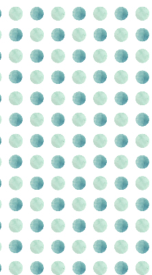 Blackout roller blind with turquoise dots on a white background