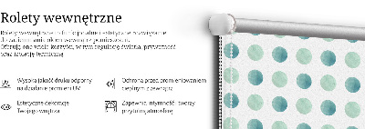 Blackout roller blind for window Turquoise dots on a white background