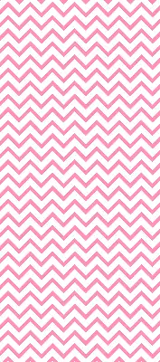 Fabric roller blind for window with horizontal pink zigzags