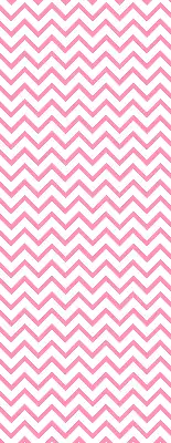 Fabric roller blind for window with horizontal pink zigzags