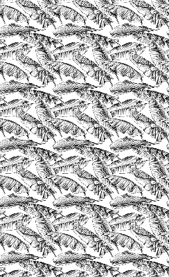 Blackout roller blind with a fern leaves print