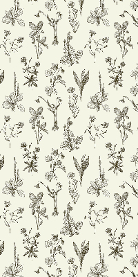 Blackout window roller blind drawn flowers pattern