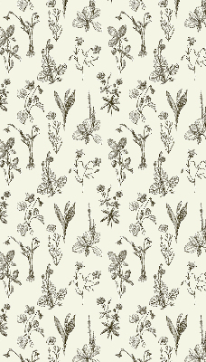 Blackout window roller blind drawn flowers pattern