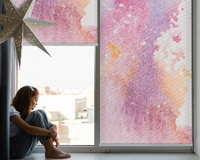 Blackout roller blind artistic paint spill design