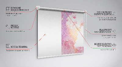 Blackout roller blind artistic paint spill design