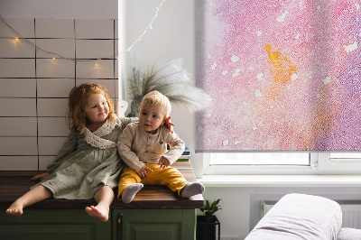 Blackout roller blind artistic paint spill design