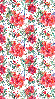 Blackout roller blind red flower pattern