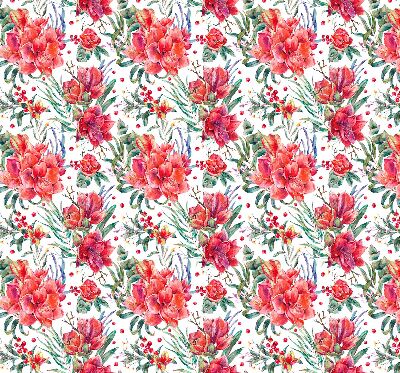 Blackout roller blind for window Red flowers