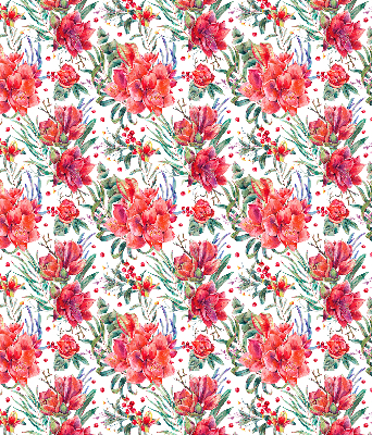Blackout roller blind for window Red flowers