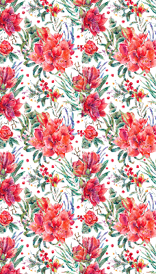 Blackout roller blind for window Red flowers