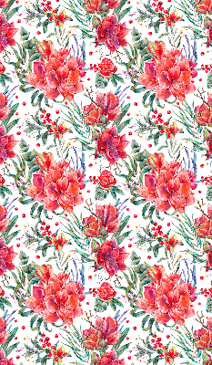 Blackout roller blind for window Red flowers