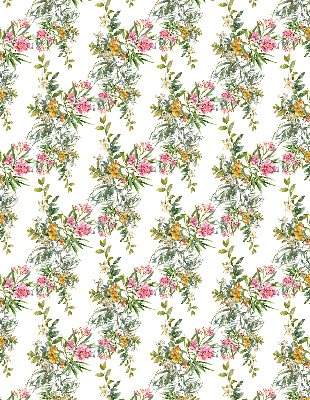 Fabric roller blind for window Flowers
