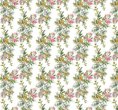 Fabric roller blind for window Flowers