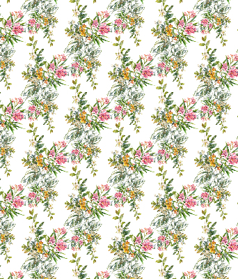 Fabric roller blind for window Flowers