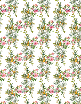 Fabric roller blind for window Flowers