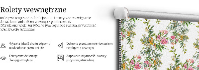 Fabric roller blind for window Flowers