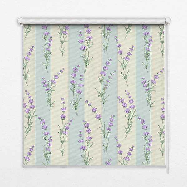 Blackout roller blind Purple flowers