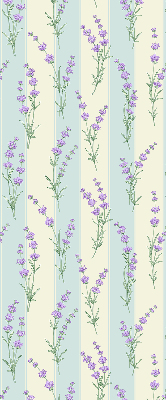 Blackout roller blind with purple flower pattern